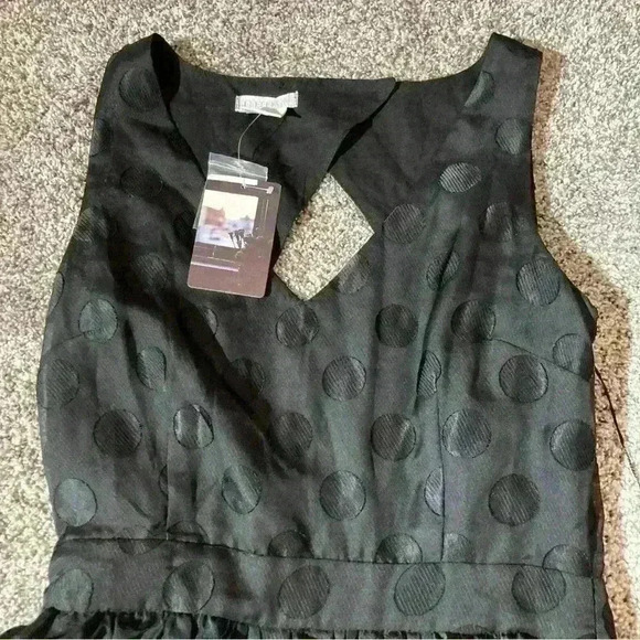 NWT Urban Outfitters Cooperative Polka Dot Black Dress Size 2-Pipers Dress - Picture 5 of 13